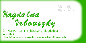 magdolna vrbovszky business card